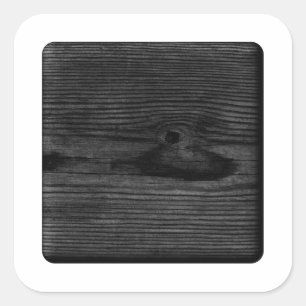 Black Wood Image. Square Sticker