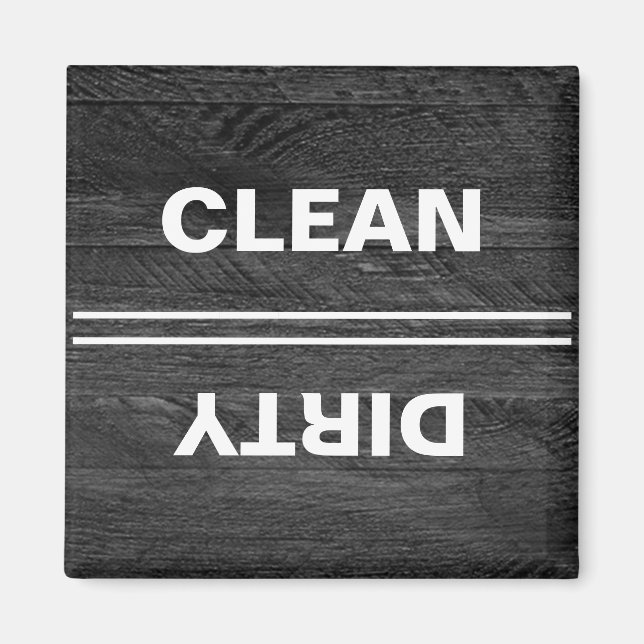 Black Wood Modern Dishwasher Magnet (Front)