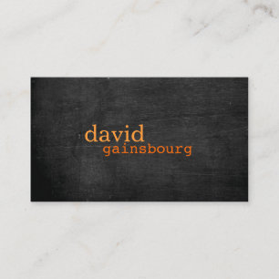 Black Wood Orange Typography Business Card