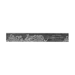 Black Wood Silver Snow Personalised Wrap Around Label