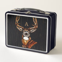 Black Wooden Wood Deer Rustic Country Personalised