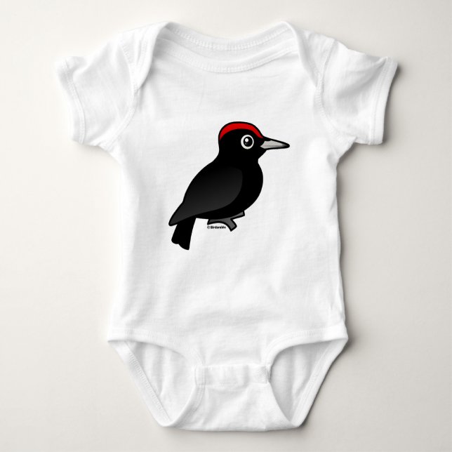 Black Woodpecker Baby Bodysuit (Front)
