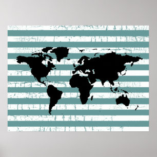 black world with stripes poster