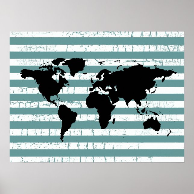 black world with stripes poster (Front)