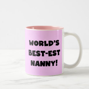 Black World's Best-est Nanny T-shirts and Gifts Two-Tone Coffee Mug