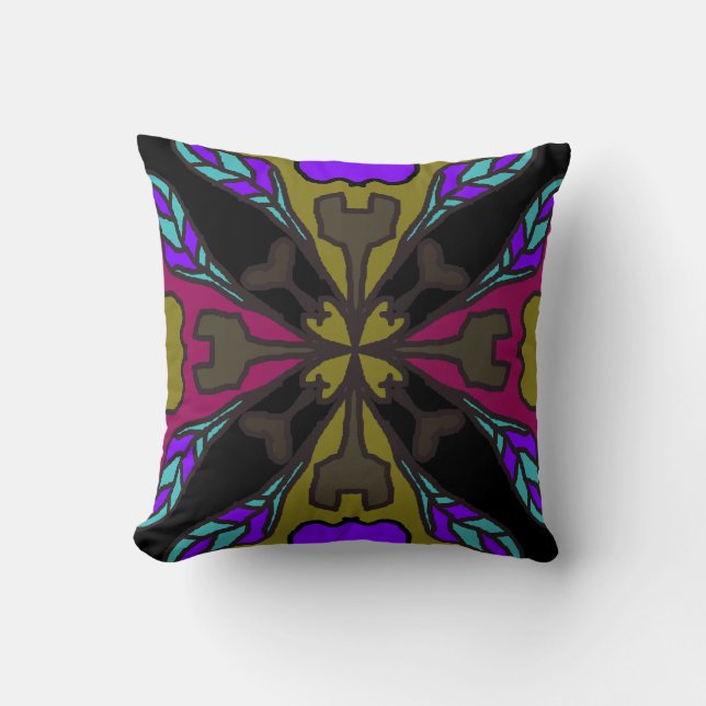  Black X Throw Pillow   (Front)