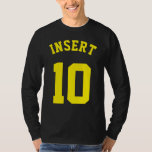 Black & Yellow Adults | Sports Jersey Design T-Shirt<br><div class="desc">Black & Yellow Adults | Sports Jersey Design • Mens Jersey Long Sleeve T-Shirt</div>