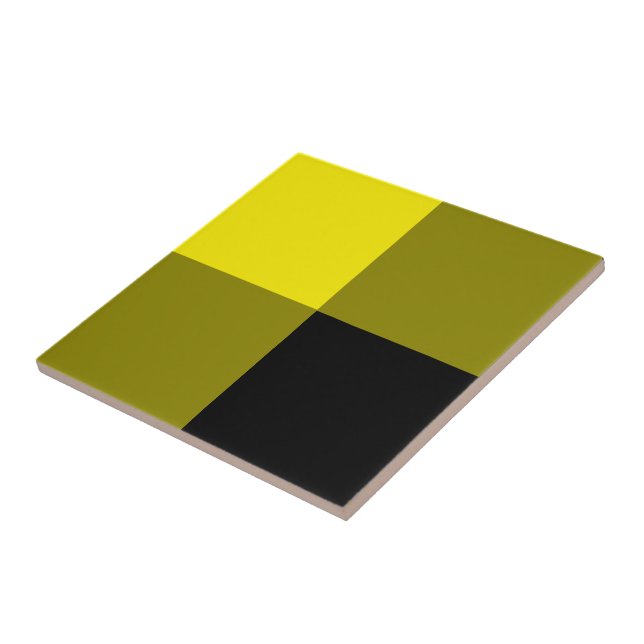 Black Yellow Check Ceramic Tile Modern Design (Side)
