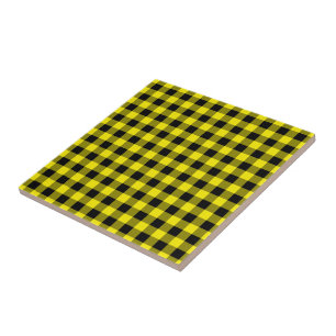 Black & Yellow Checked Tile