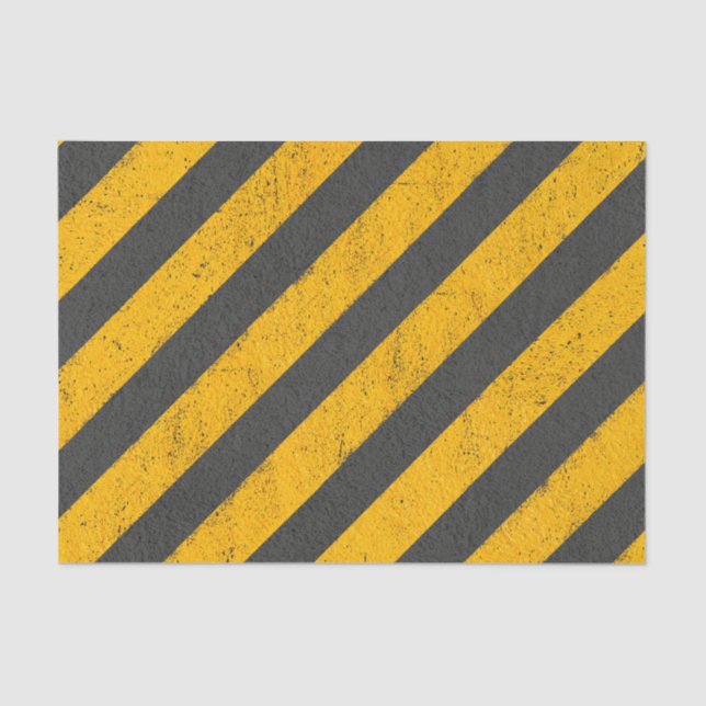 Black & Yellow Construction Zone Tissue Paper (Front)