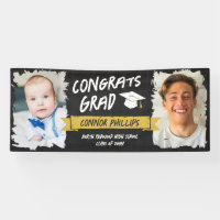Black Yellow Cool Chalk 2 Photos Congrats Grad