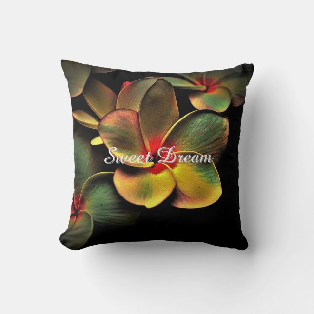Black & Yellow  floral good sleep  Cushion (Front)