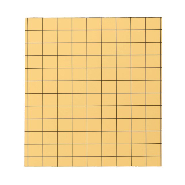 Black & Yellow Gingham Chequered Plaid Pattern  Notepad (Front)