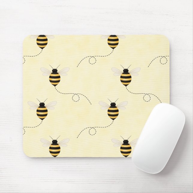 Black Yellow Gold Bees Mouse Pad (With Mouse)