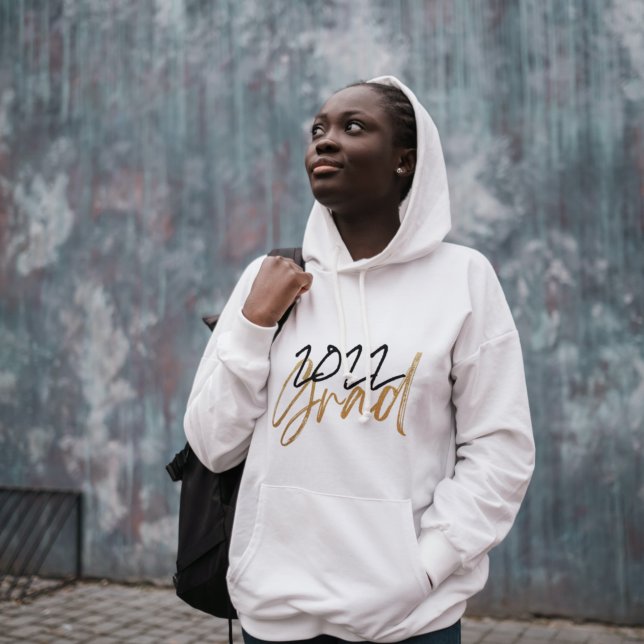 Black Yellow Gold Foil Grad Year Custom Chic Hoodie (Creator Uploaded)