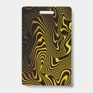 Black Yellow Gold Swirls Texture ID Badge