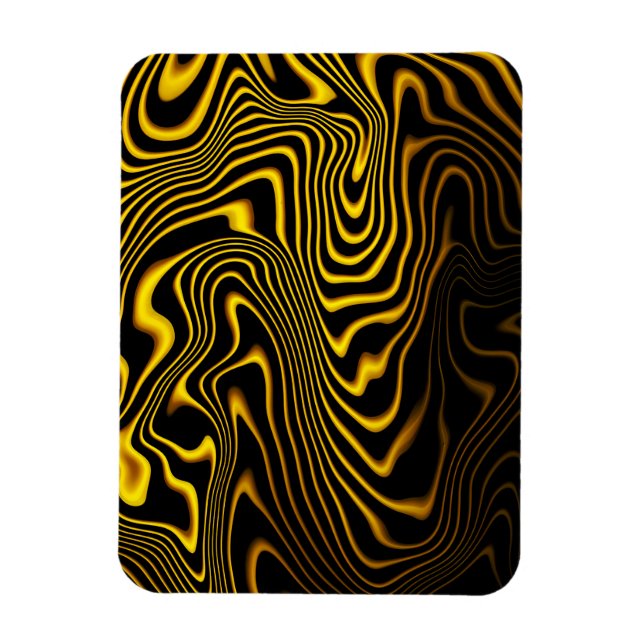 Black Yellow Gold Swirls Texture Magnet (Vertical)