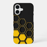 Black & Yellow Golden Honeycomb Geometric Phone Ca