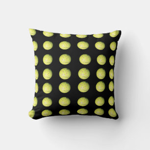 Black Yellow Golf Ball Pattern, Throw Cushion. Cushion