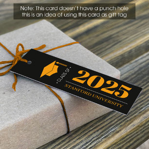  Black & Yellow Graduation Favour Tag (1x3 inch)