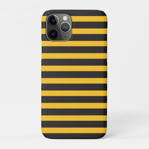Black Yellow Horizontal Lines Geometric Bee Animal Case-Mate iPhone Case