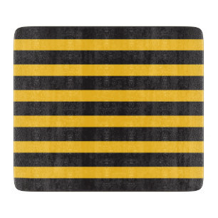 Black Yellow Horizontal Lines Geometric Bee Animal Cutting Board