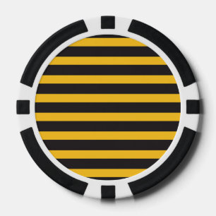 Black Yellow Horizontal Lines Geometric Bee Animal Poker Chips