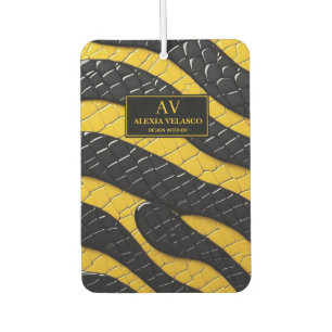 Black & Yellow Luxury Modern Animal skin Car Air Freshener