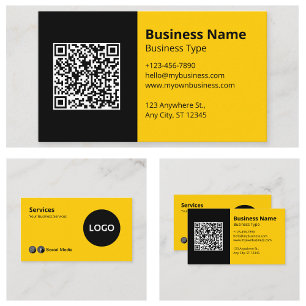 Black Yellow Modern Business Card