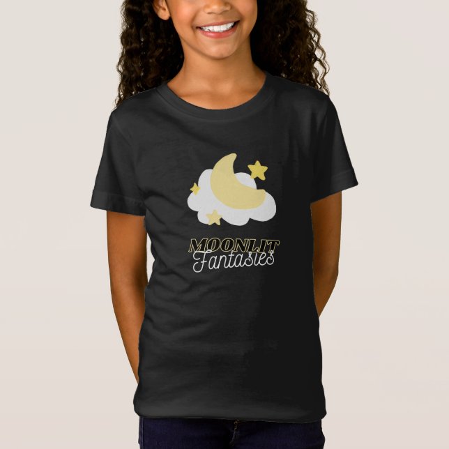 Black Yellow Moonlit Fantasies Kid's T-Shirt (Front)
