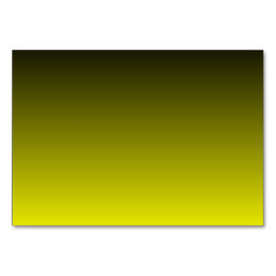 Black Yellow Ombre Table Number