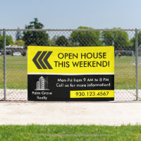 Black Yellow Open House Direction Real Estate