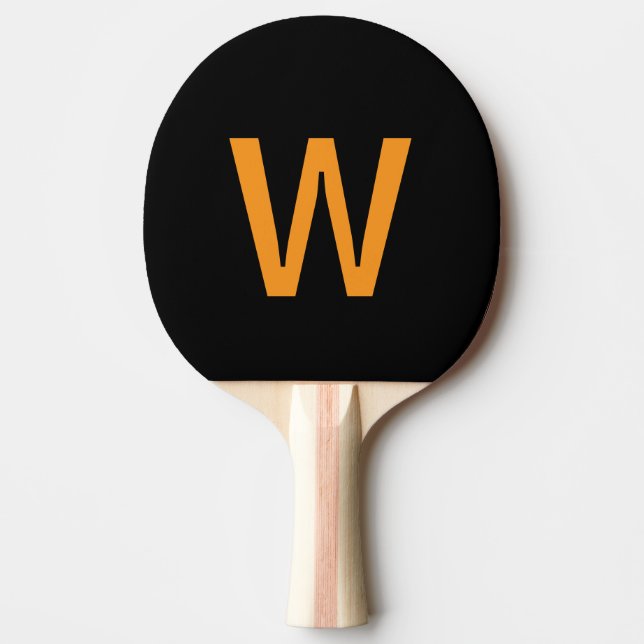 black & yellow Personalised Ping Pong Ball Paddle (Front)
