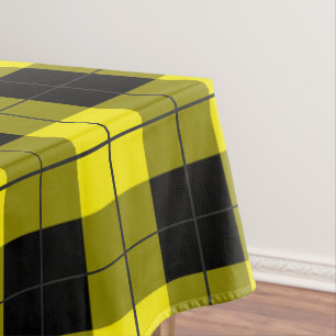 Black Yellow Plaid Tablecloth