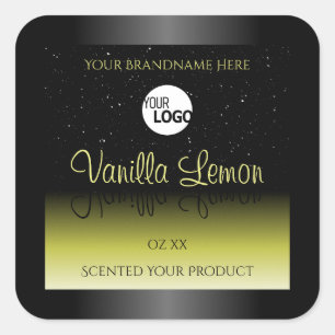 Black Yellow Product Packaging Labels Glitter Logo