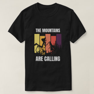 Black Yellow Retro Illustrative Mountain Quote  T-Shirt