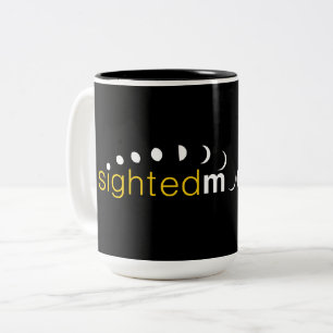 Black Yellow Sighted Moon Logo Two-Tone Coffee Mug