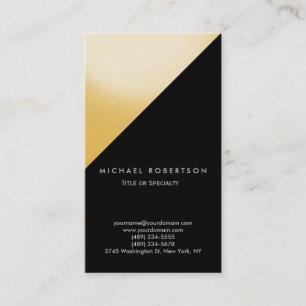 Black Yellow Simple Plain Consultant Business Card