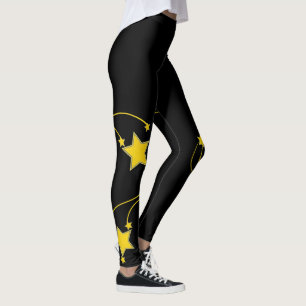 Black Yellow Stars  Leggings