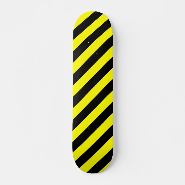 Black & Yellow Stripes Pattern Skateboard (Front)