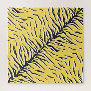 Black-yellow tiger stripes: vintage pattern. jigsaw puzzle
