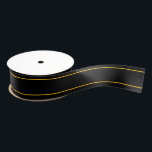 Black Yellow Trim Preppy Sports Team School Grosgrain Ribbon<br><div class="desc">Solid Black,  Golden Yellow trim. Great for ANY Occasion,  Sports Team,  School Colors,  Team Spirit,  Fan Club,  at ANY age. Preppy,  Sporty,  Fun. Mix and match entire Sports / Gift Wrap / Checkerboard / Team Spirit / School Collections.</div>