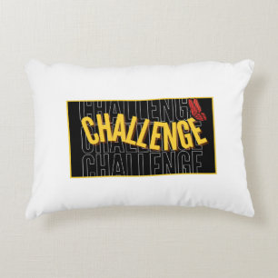 Black Yellow Typography Challenge Accent Pillow