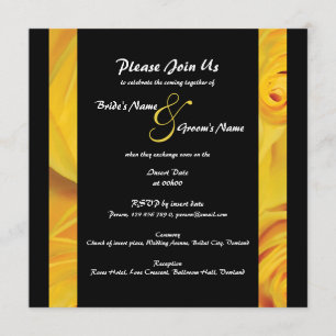 Black yellow wedding engagement PERSONALIZE Invitation