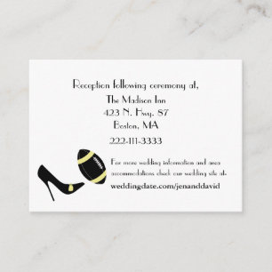 Black, Yellow, & White Football Wedding Enclosures Enclosure Card