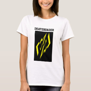 Black Yellow White Skateboader Tee Shirt