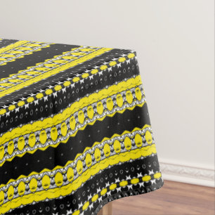 black, Yellow & White Tribal Pattern Tablecloth