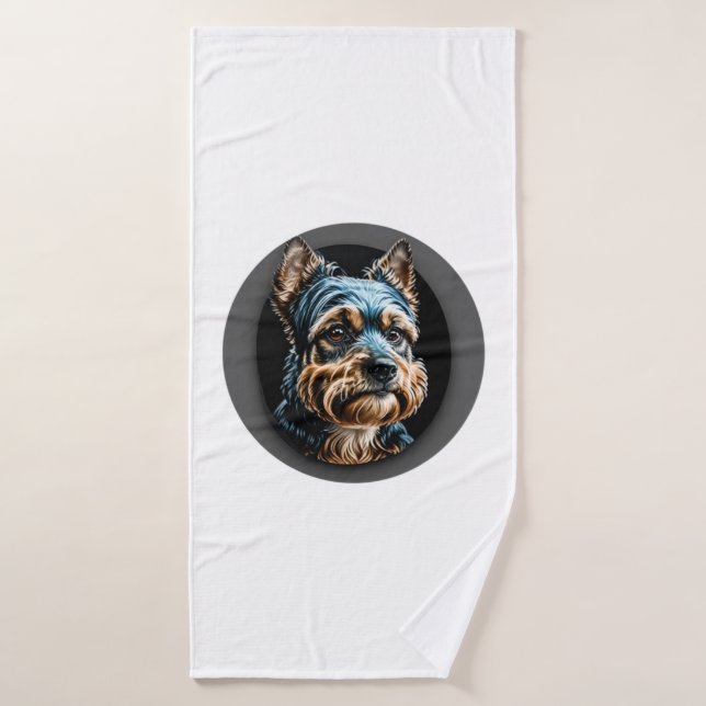 black yorkshire terrier bath towel (Bath Towel)