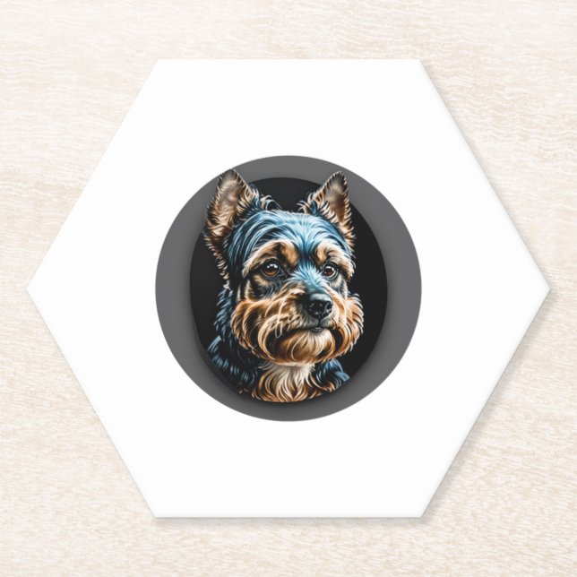 black yorkshire terrier paper coaster (Front)