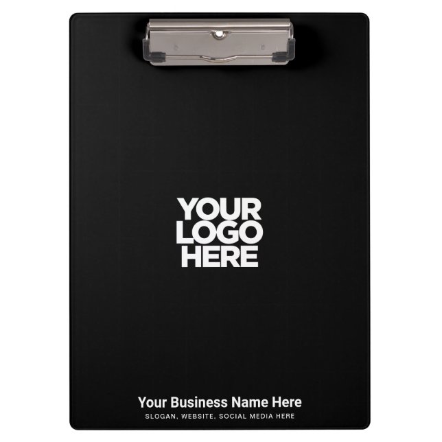 Black Your Business Logo, slogan, website Clipboard (Front)